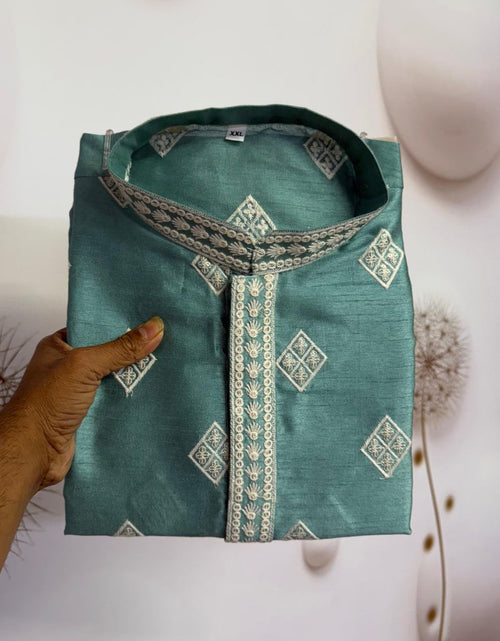 Load image into Gallery viewer, Men’s Sequence Embroidery Kurta Pajama mahezon
