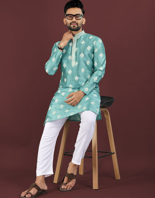 Load image into Gallery viewer, Men’s Sequence Embroidery Kurta Pajama mahezon
