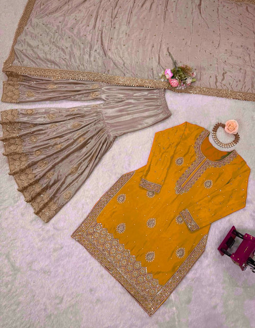 Load image into Gallery viewer, Party Wear Designer Women Top Sharara with Dupatta Suit Dress Royal Export
