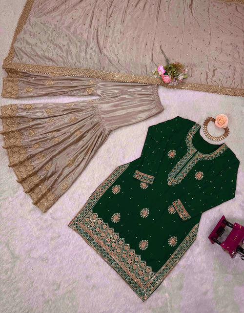 Load image into Gallery viewer, Party Wear Designer Women Top Sharara with Dupatta Suit Dress Royal Export
