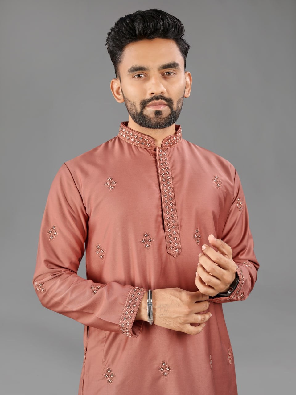 Indian Traditional Designer Cotton Men Kurta Pajama mahezon