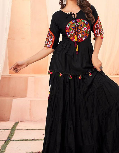 Load image into Gallery viewer, Navratri Women Black Top and Skirt Dress mahezon
