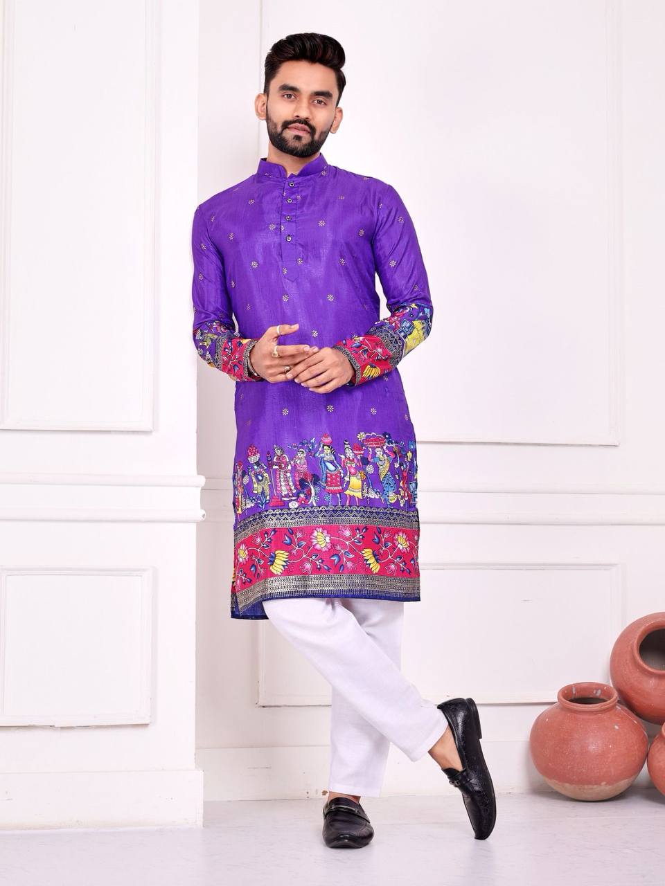 Couple Wear Same Matching Men Kurta Pajama Women Lehenga Choli Dupatta mahezon