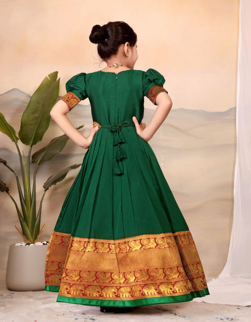 Load image into Gallery viewer, Kids Girls South Indian Traditional Pattu Pavadai Cotton Silk Gown mahezon
