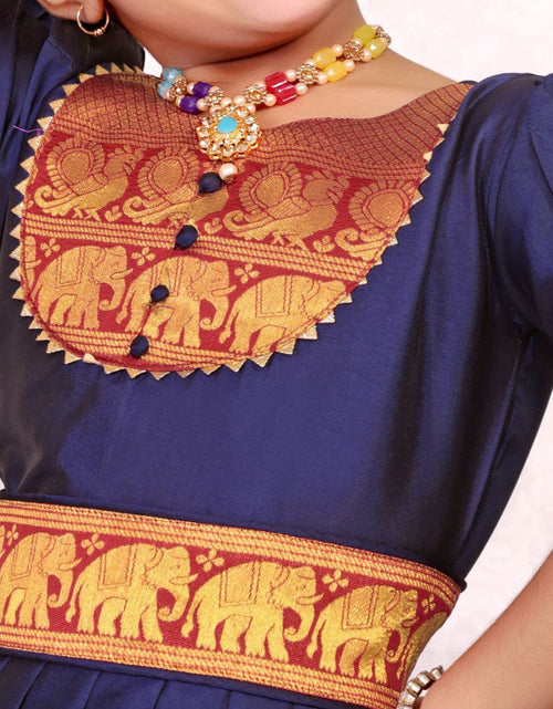 Load image into Gallery viewer, Kids Girls South Indian Traditional Pattu Pavadai Cotton Silk Gown mahezon
