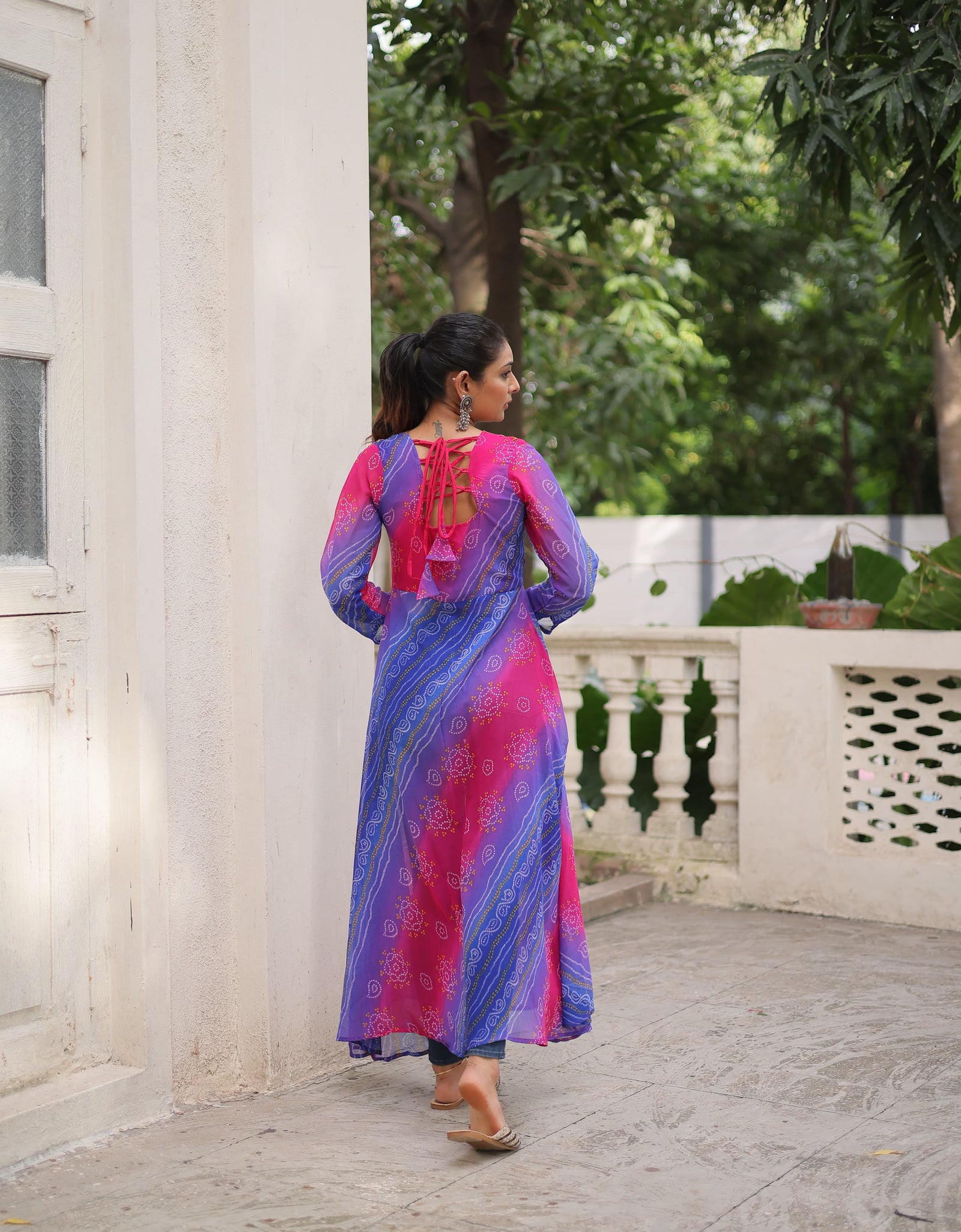 Navratri Garba Ready made Designer Front Open Long Kurti mahezon