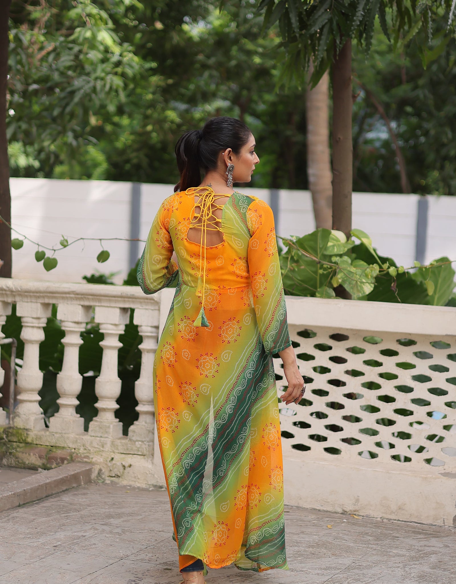 Navratri Garba Ready made Designer Front Open Long Kurti mahezon