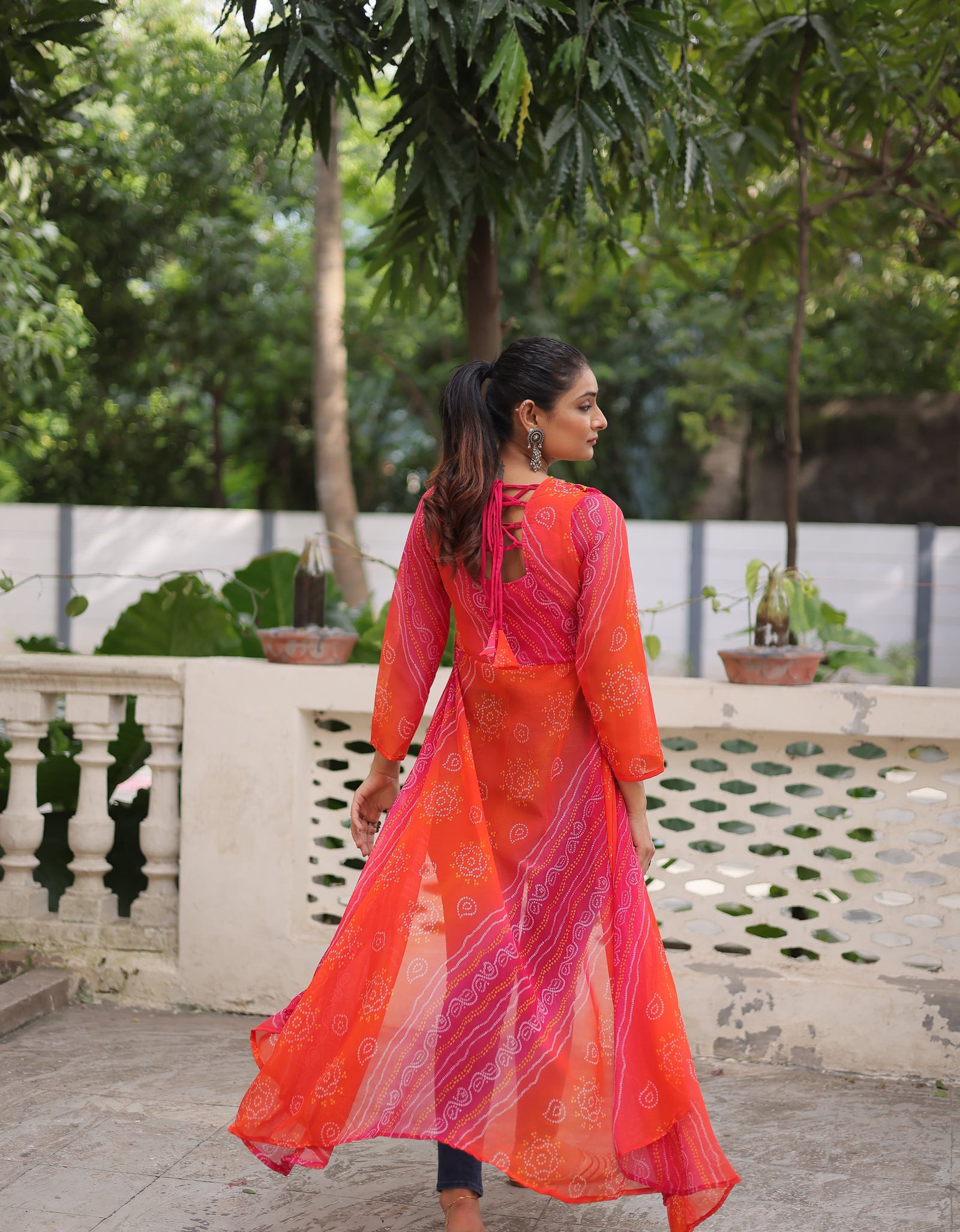 Navratri Garba Ready made Designer Front Open Long Kurti mahezon