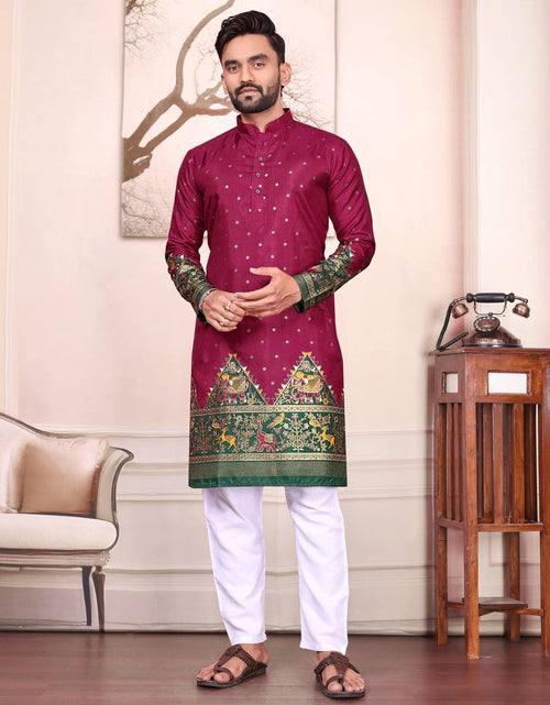 Load image into Gallery viewer, Traditional Indian Couple Wear Same Matching Men Kurta Pajama Women Lehenga Choli Dupatta mahezon
