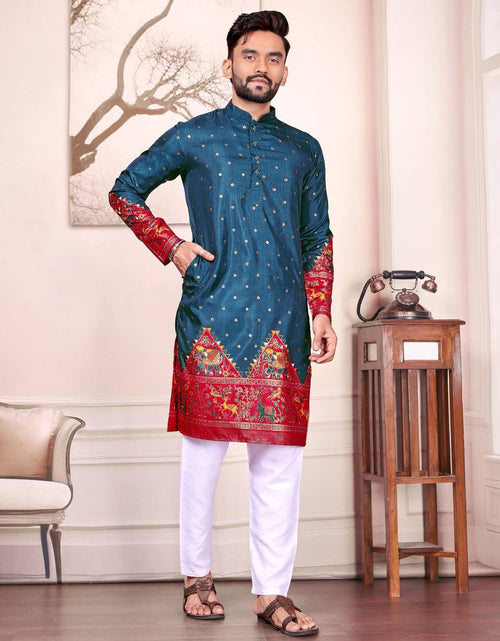 Load image into Gallery viewer, Traditional Indian Couple Wear Same Matching Men Kurta Pajama Women Lehenga Choli Dupatta mahezon

