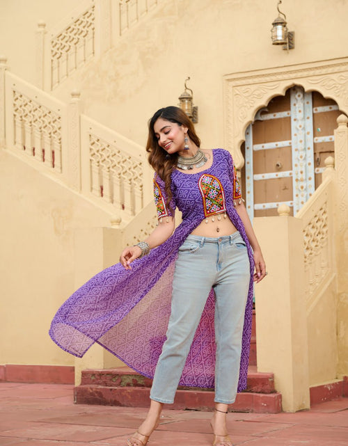 Load image into Gallery viewer, Navratri Garba Designer Front Open Long Kurti mahezon
