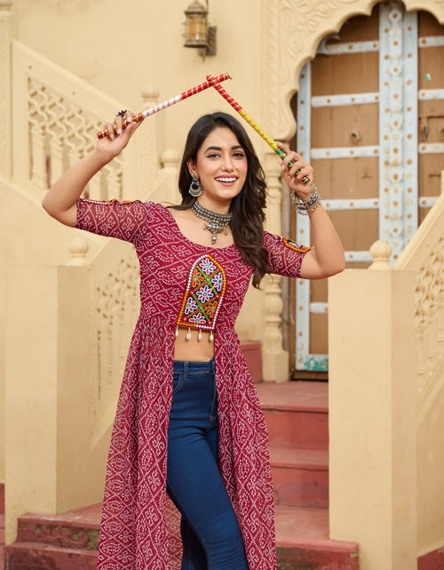 Load image into Gallery viewer, Navratri Garba Designer Front Open Long Kurti mahezon
