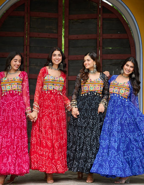 Load image into Gallery viewer, Navratri Traditional Women Bandhani Print Gown mahezon
