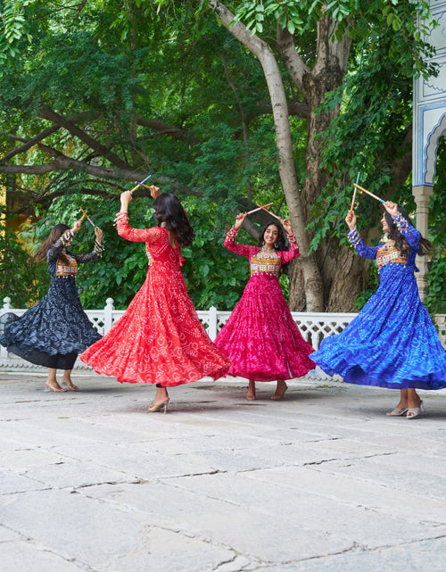 Load image into Gallery viewer, Navratri Traditional Women Bandhani Print Gown mahezon
