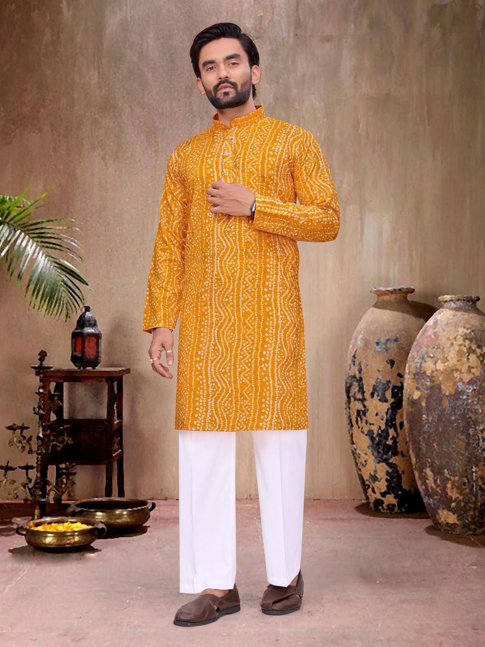 Couple Wear Badhani Print Indian Traditional Same Matching Outfits Set mahezon