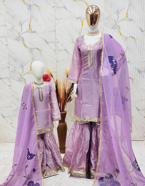 Load image into Gallery viewer, Matching Mother Daughter Ethnic Top Sharara Dupatta Suit Set mahezon
