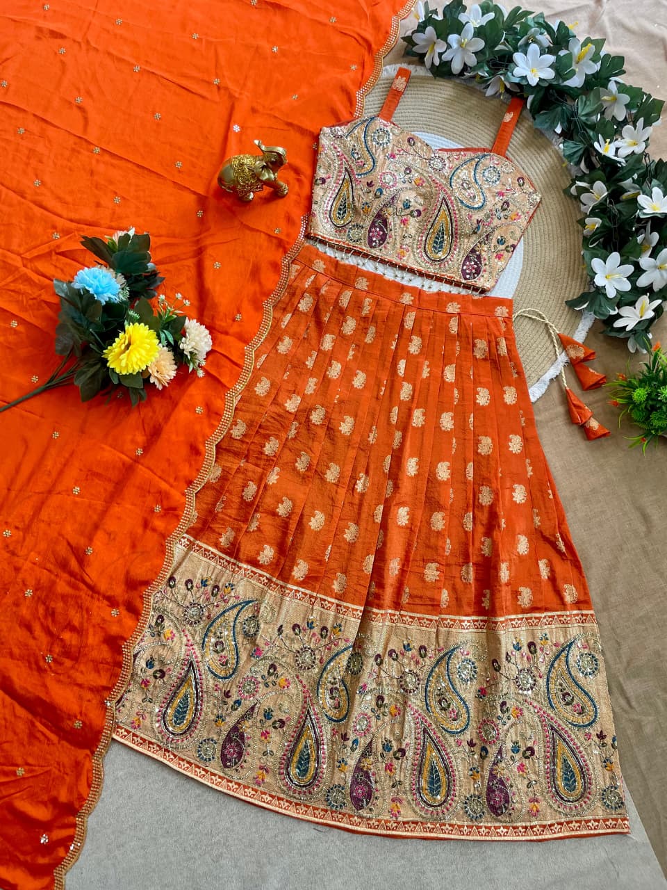 Festive Mother Daughter Twinning Lehenga Choli Dupatta Outfit Set mahezon