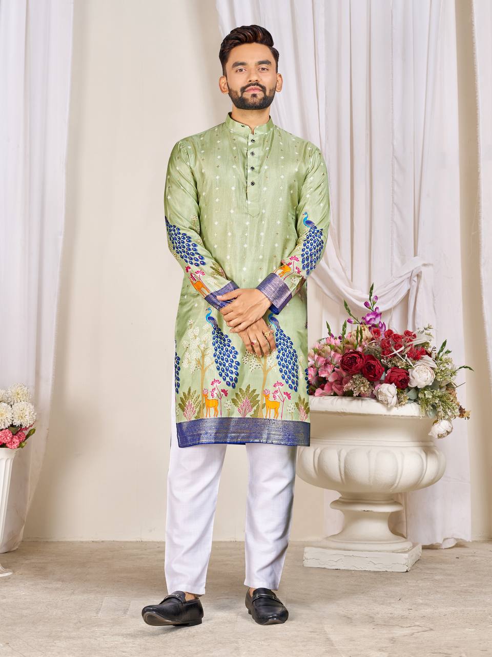 Traditional Couple Wear Same Matching Men Kurta Pajama Women Lehenga Choli Dupatta Outfits mahezon