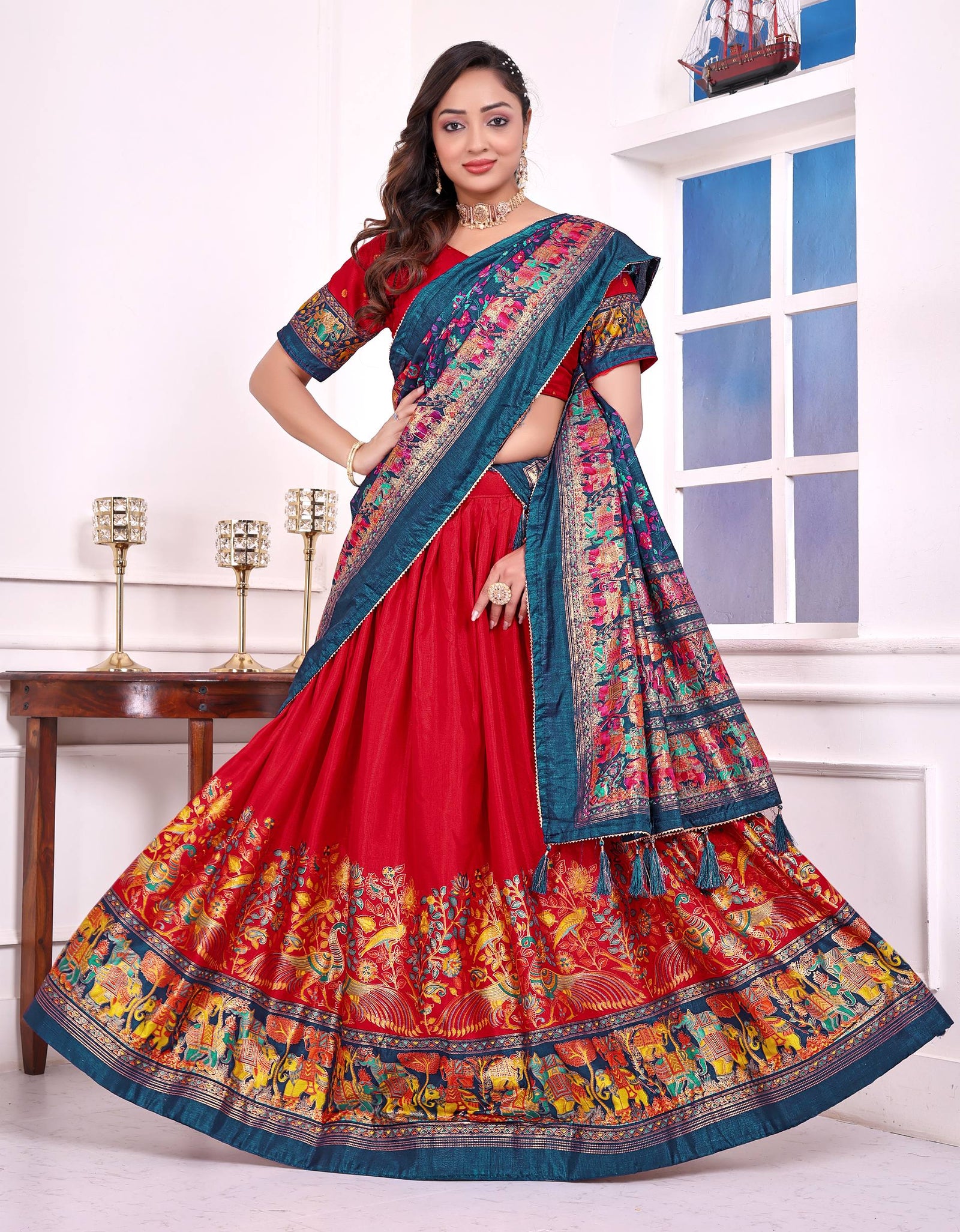 Festive Traditional Couple Wear Same Matching White Men Kurta Pajama Women Lehenga Choli Dupatta Outfit Set mahezon