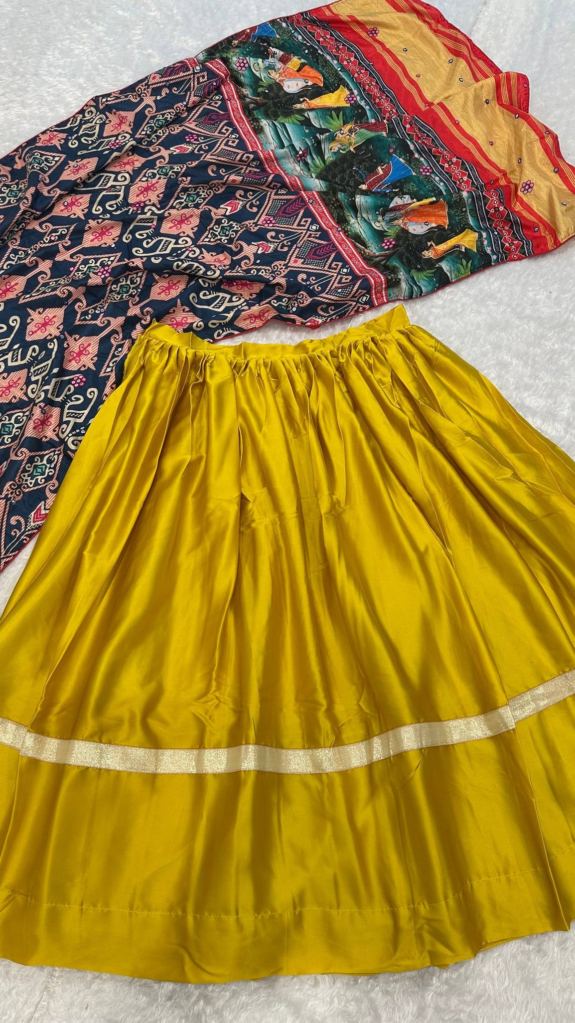 Traditional Navratri Garba Yellow Women Lehenga Choli mahezon