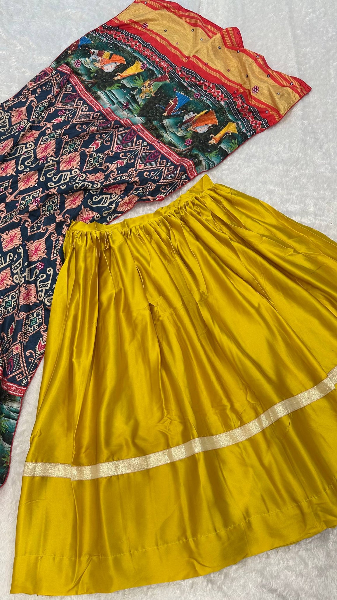 Traditional Navratri Garba Yellow Women Lehenga Choli mahezon