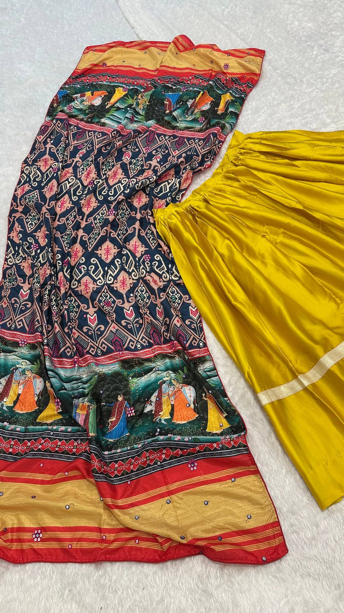 Traditional Navratri Garba Yellow Women Lehenga Choli mahezon