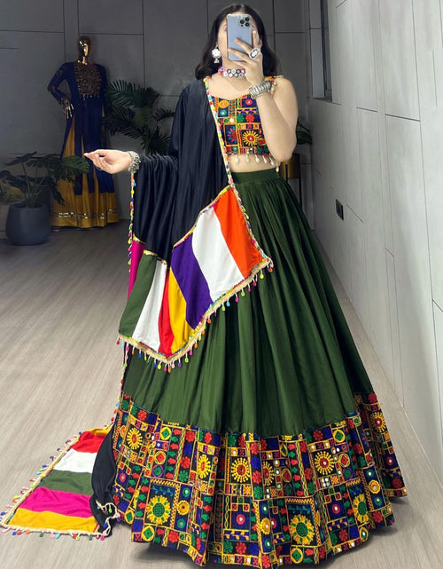 Load image into Gallery viewer, Navratri Green Special Embroidery Premium Women Lehenga Choli mahezon
