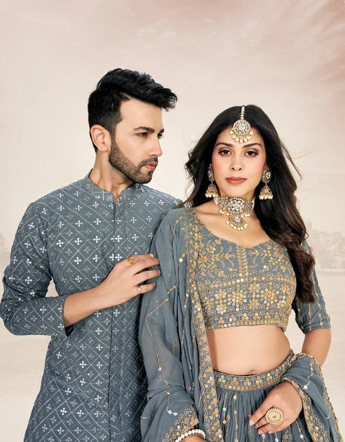 Load image into Gallery viewer, Festive Wedding Wear Couple Wear Same Matching Outfits Set mahezon
