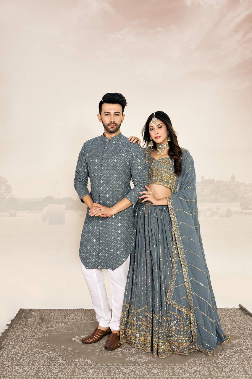 Festive Wedding Wear Couple Wear Same Matching Outfits Set mahezon