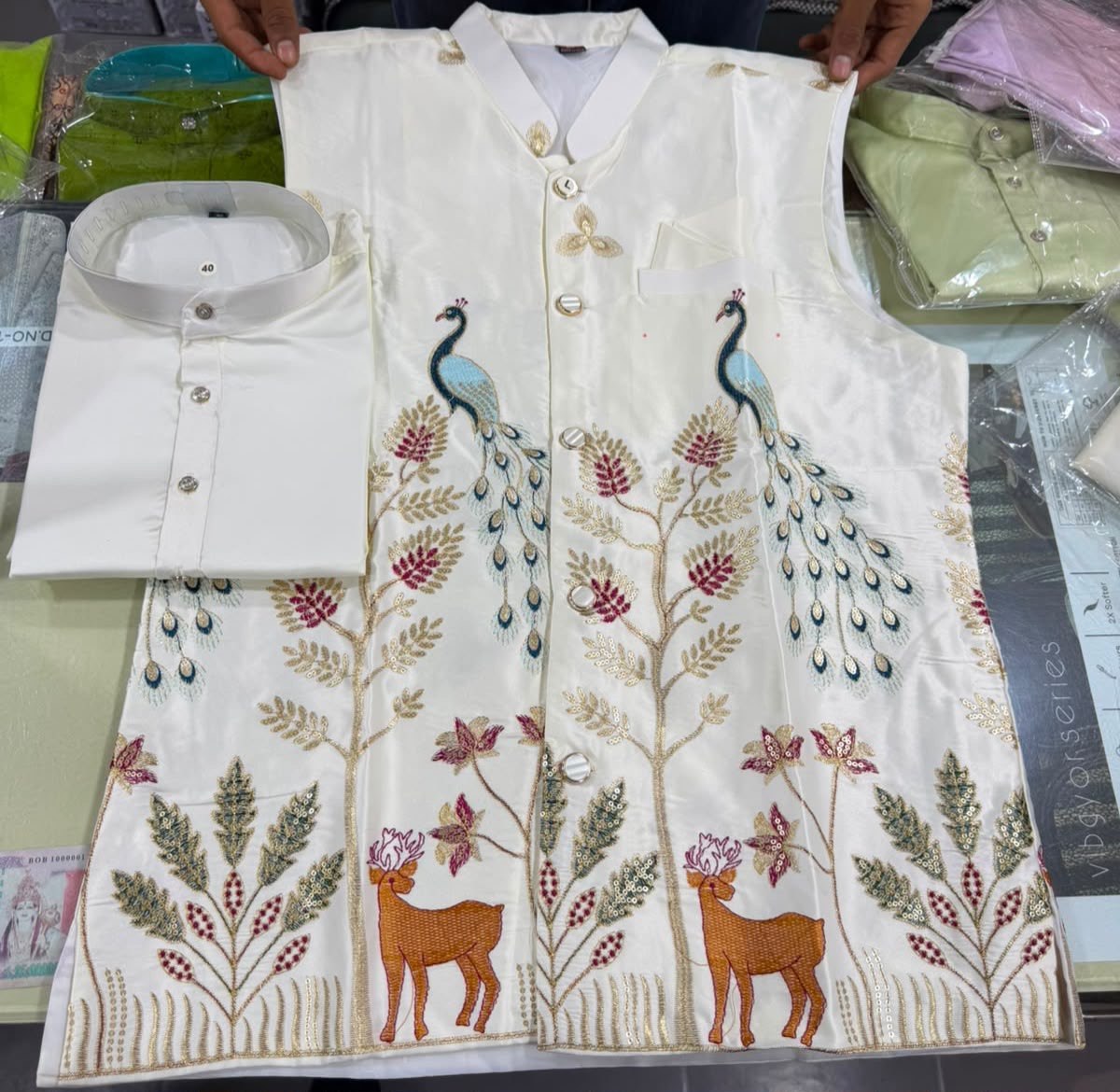 Festive Premium Men’s Kurta Pajama Jacket Set mahezon