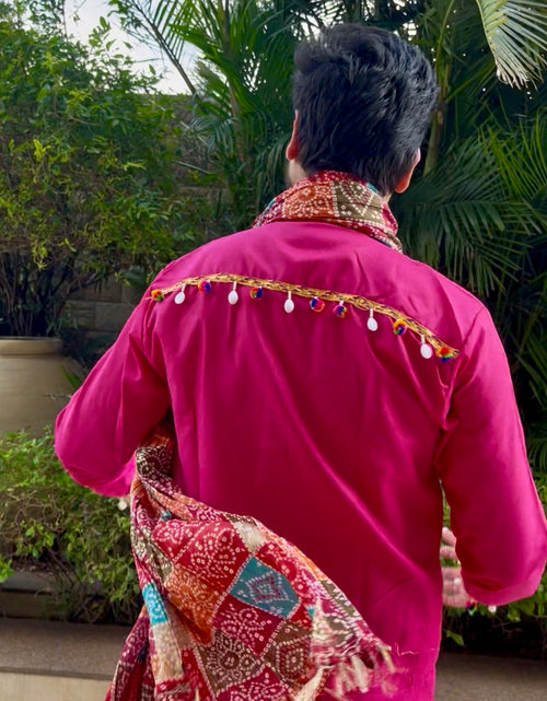 Load image into Gallery viewer, Men's Navratri Embroidered Mirror Work Festive Traditional Kurta Pajama Set mahezon
