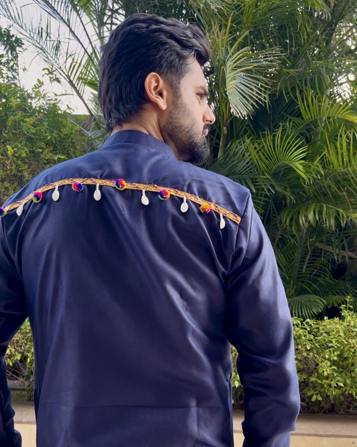 Men's Navratri Embroidered Mirror Work Festive Traditional Kurta Pajama Set mahezon