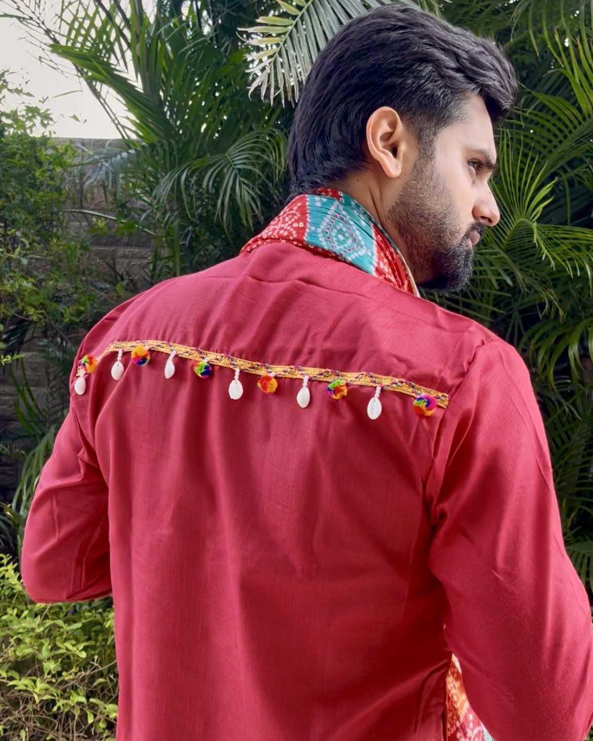 Men's Navratri Embroidered Mirror Work Festive Traditional Kurta Pajama Set mahezon