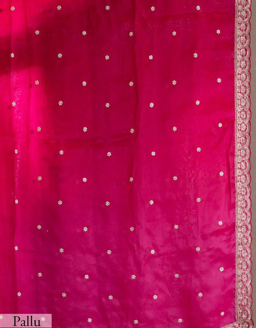 Load image into Gallery viewer, Festive Pink Designer Women’s Saree with unstitched Blouse mahezon
