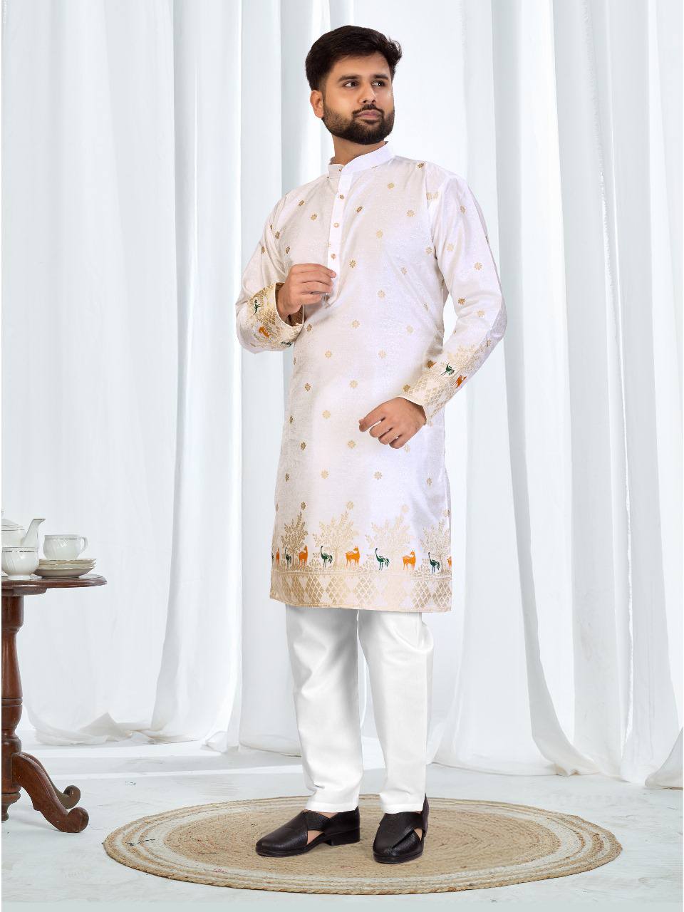 Festive Indian Traditional Father and Son Same Matching Kurta Pajama Set mahezon