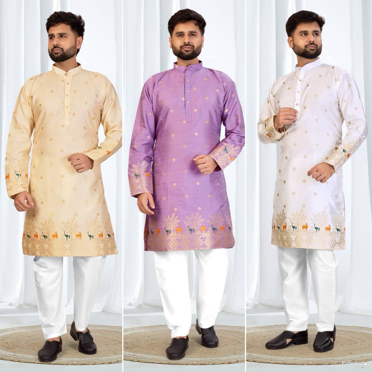 Festive Indian Traditional Father and Son Same Matching Kurta Pajama Set mahezon