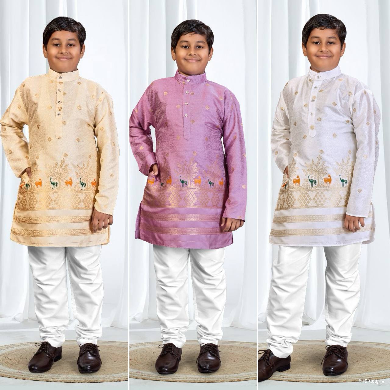 Festive Indian Traditional Father and Son Same Matching Kurta Pajama Set mahezon