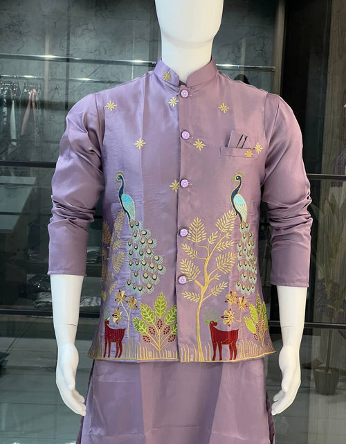 Load image into Gallery viewer, Festive Stylish Men Kurta Pajama with Jacket mahezon
