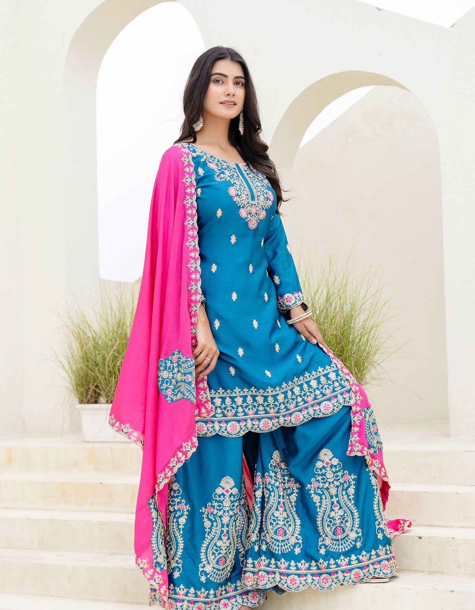 Festive Designer Women’s Kurta Pant Dupatta Set mahezon