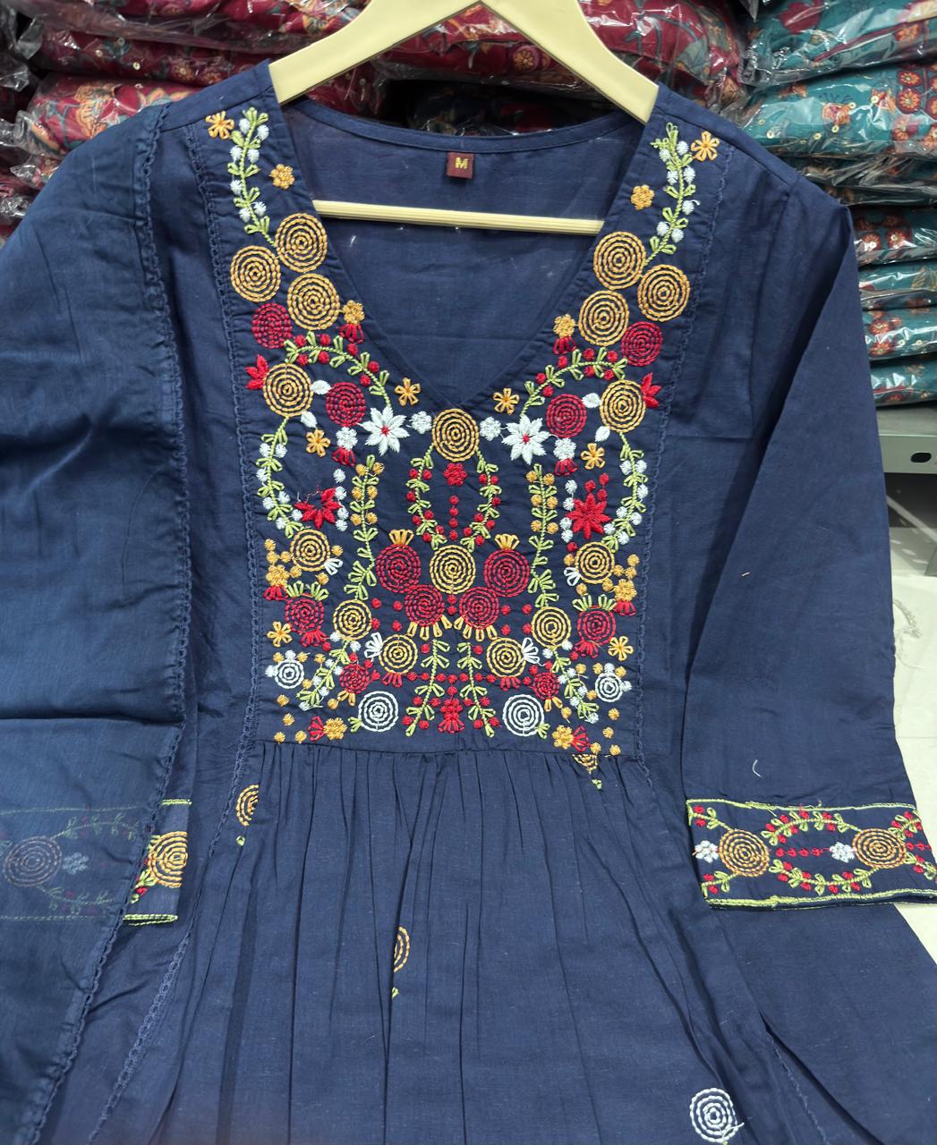 Festive Cotton Women’s Kurta Pant Set with Dupatta mahezon