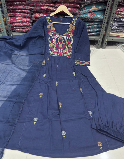 Load image into Gallery viewer, Festive Cotton Women’s Kurta Pant Set with Dupatta mahezon
