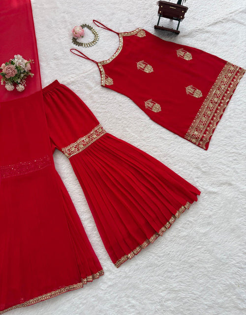 Load image into Gallery viewer, Festive Designer Women’s Top  Sharara with Dupatta mahezon
