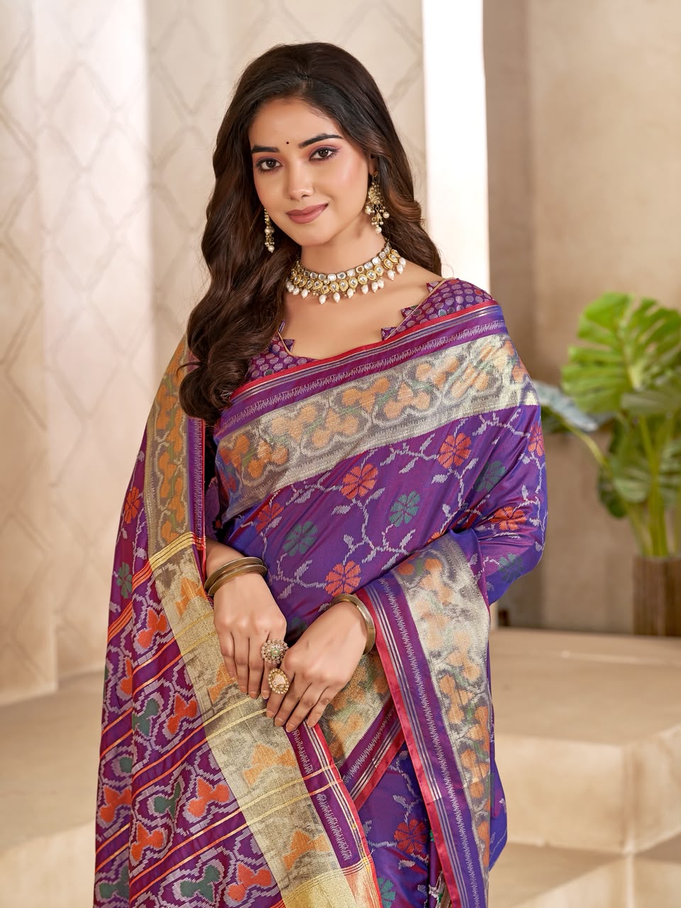 Matching Couple's Festive Silk Set - Light Purple Saree & Kurta Combo mahezon