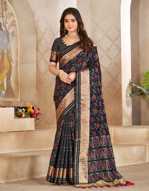 Load image into Gallery viewer, Matching Couple's Festive Silk Set - Black Saree &amp; Kurta Combo
