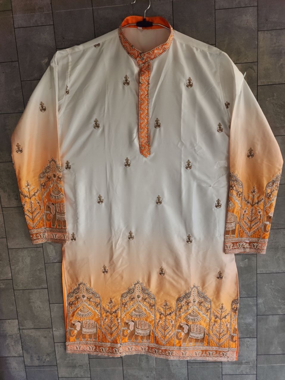 Festive Yellow Embroidered Men's Kurta Pajama Set