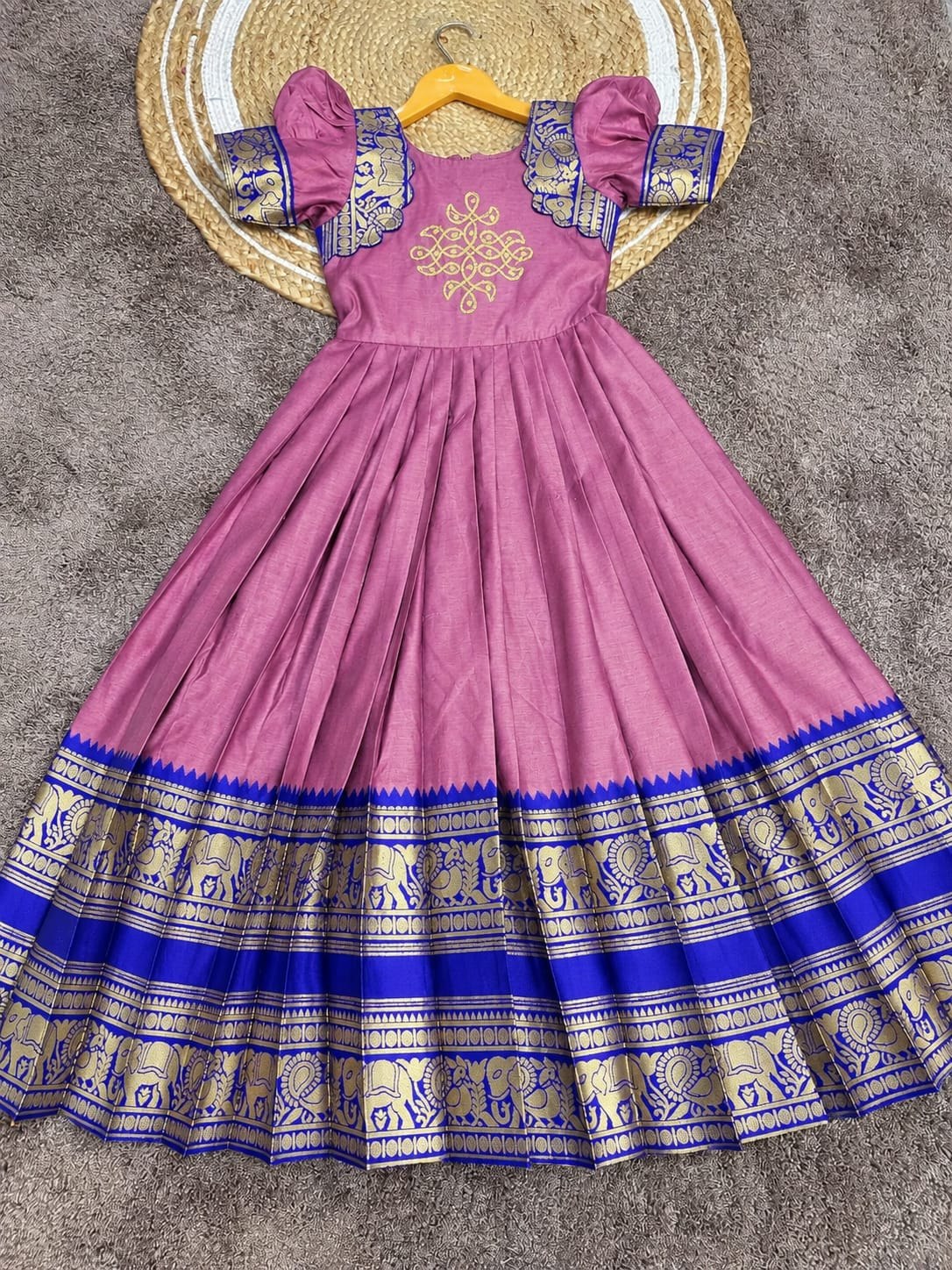 Festive Mother and Daughter Twinning Pink Gown Dress