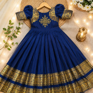 Festive Mother and Daughter Twinning Ethnic Gown Dress