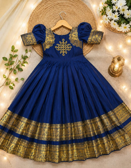 Festive Mother and Daughter Twinning Ethnic Gown Dress