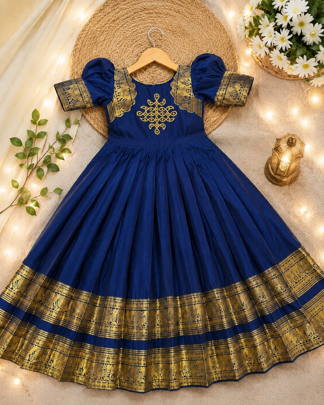 Festive Mother and Daughter Twinning Ethnic Gown Dress