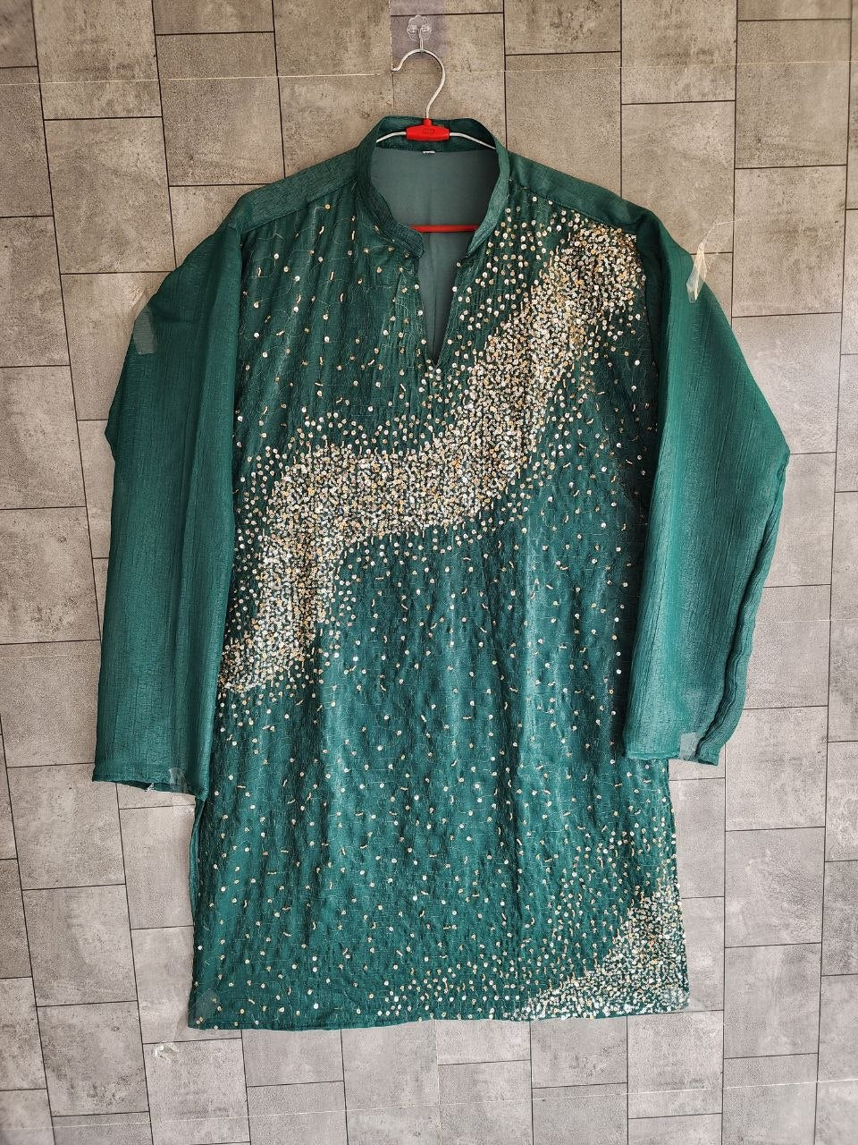 Festive Men’s Green Premium Embroidered Kurta Pajama Set